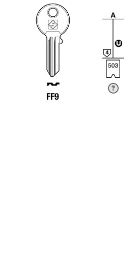 Afbeelding van Silca Cilindersleutel brass FF9