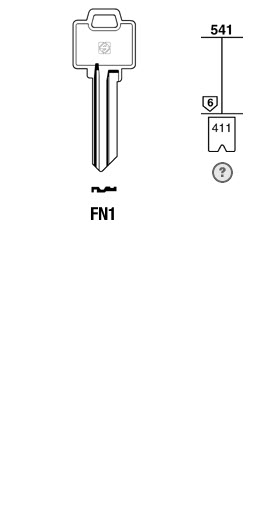 Afbeelding van Silca Cilindersleutel brass FN1