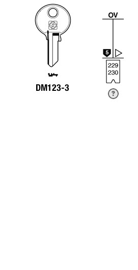 Afbeelding van Silca Cilindersleutel brass DM123-3