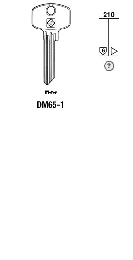 Afbeelding van Silca Cilindersleutel brass DM65-1