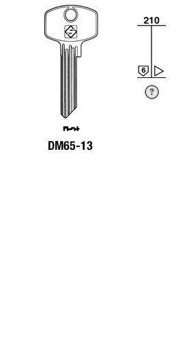 Afbeelding van Silca Cilindersleutel brass DM65-13