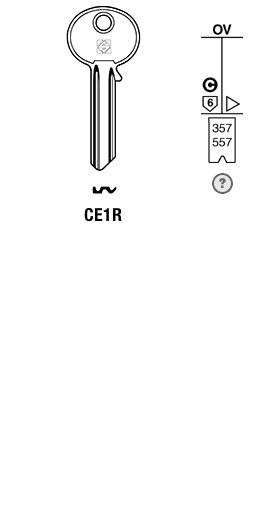 Afbeelding van Silca Cilindersleutel brass CE1R