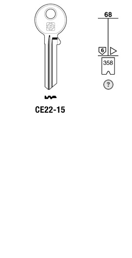 Afbeelding van Silca Cilindersleutel brass CE22-15