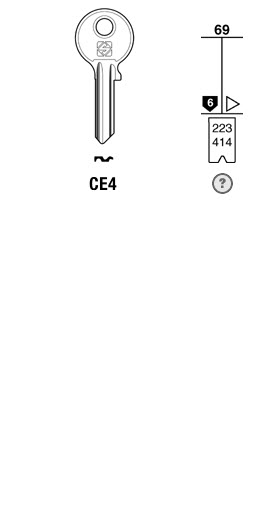 Afbeelding van Silca Cilindersleutel brass CE4