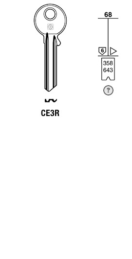 Afbeelding van Silca Cilindersleutel brass CE3R