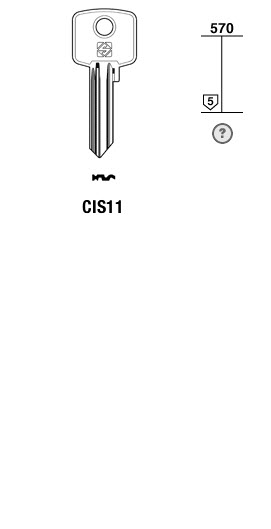 Afbeelding van Silca Cilindersleutel brass CIS11