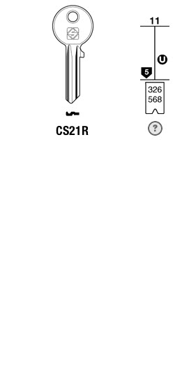 Afbeelding van Silca Cilindersleutel brass CS21R