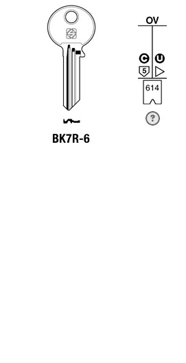 Afbeelding van Silca Cilindersleutel brass BK7R-6