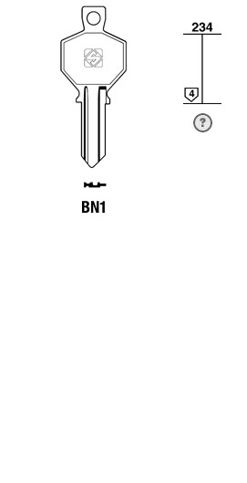 Afbeelding van Silca Cilindersleutel brass BN1