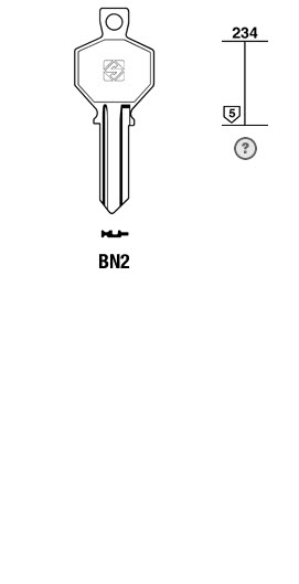 Afbeelding van Silca Cilindersleutel brass BN2