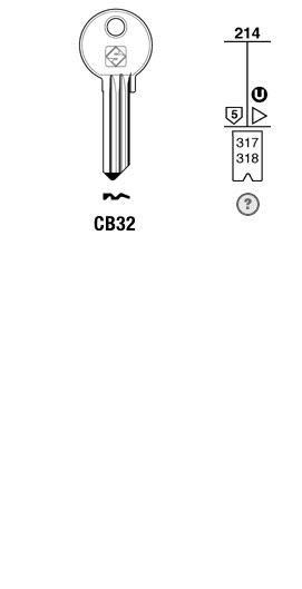 Afbeelding van Silca Cilindersleutel brass CB32