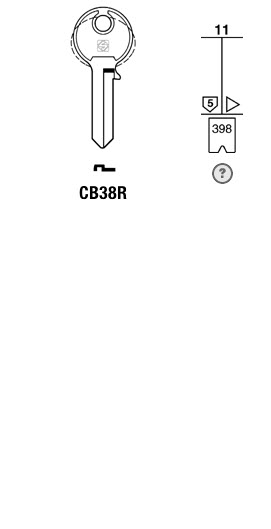 Afbeelding van Silca Cilindersleutel brass CB38R