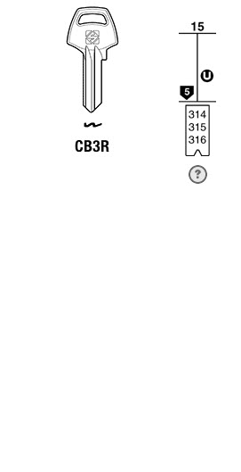 Afbeelding van Silca Cilindersleutel brass CB3R