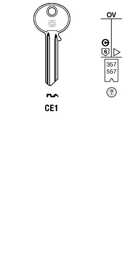 Afbeelding van Silca Cilindersleutel brass CE1