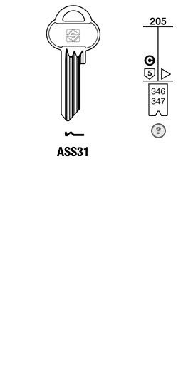 Afbeelding van Silca Cilindersleutel brass ASS31