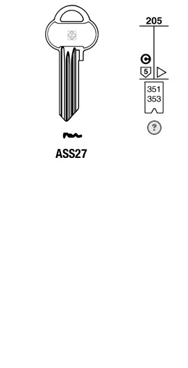 Afbeelding van Silca Cilindersleutel brass ASS27