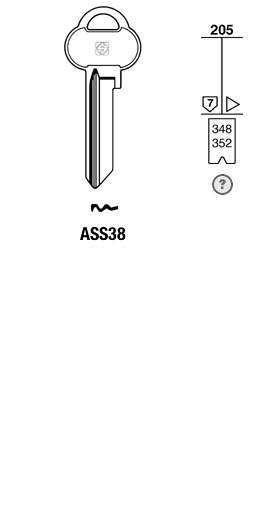 Afbeelding van Silca Cilindersleutel brass ASS38