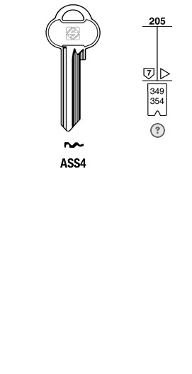 Afbeelding van Silca Cilindersleutel brass ASS4