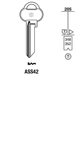 Afbeelding van Silca Cilindersleutel brass ASS42