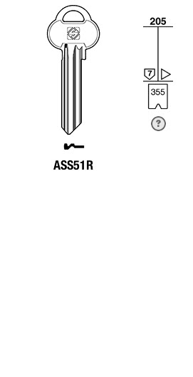 Afbeelding van Silca Cilindersleutel brass ASS51R