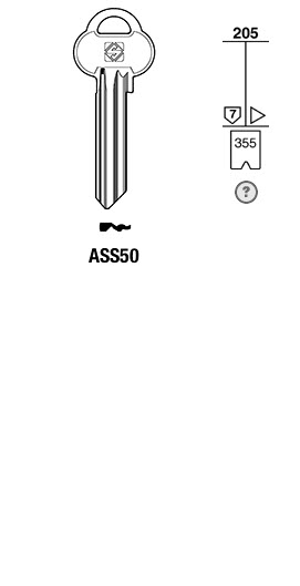 Afbeelding van Silca Cilindersleutel brass ASS50