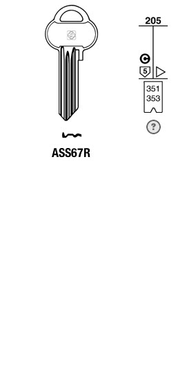 Afbeelding van Silca Cilindersleutel brass ASS67R