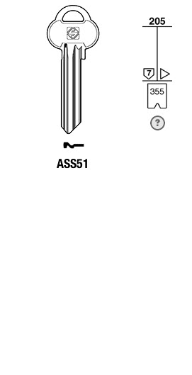 Afbeelding van Silca Cilindersleutel brass ASS51