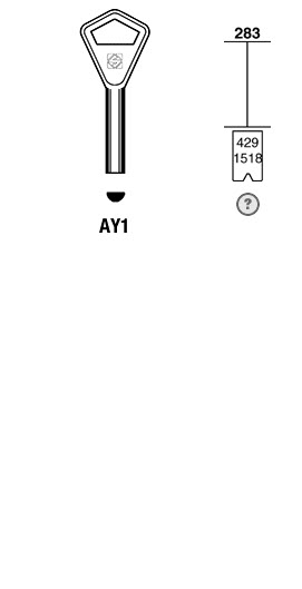 Afbeelding van Silca Cilindersleutel brass AY1