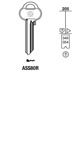 Afbeelding van Silca Cilindersleutel brass ASS80R