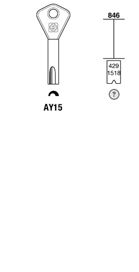 Afbeelding van Silca Cilindersleutel brass AY15