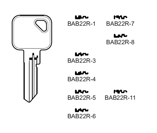 Afbeelding van Silca Cilindersleutel brass BAB22R11