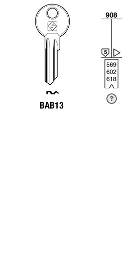 Afbeelding van Silca Cilindersleutel brass BAB13