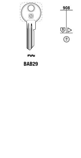 Afbeelding van Silca Cilindersleutel brass BAB29