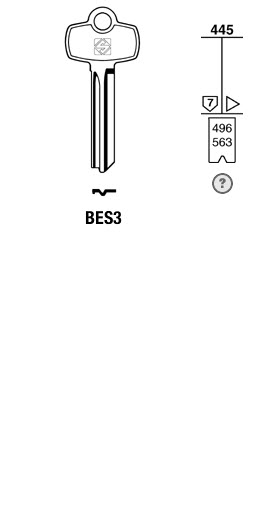 Afbeelding van Silca Cilindersleutel brass BES3