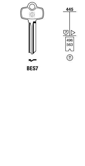 Afbeelding van Silca Cilindersleutel brass BES7