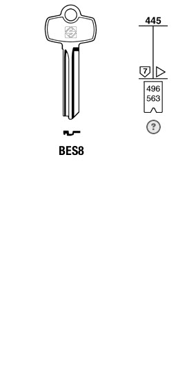 Afbeelding van Silca Cilindersleutel brass BES8