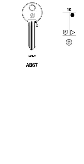 Afbeelding van Silca Cilindersleutel brass AB67