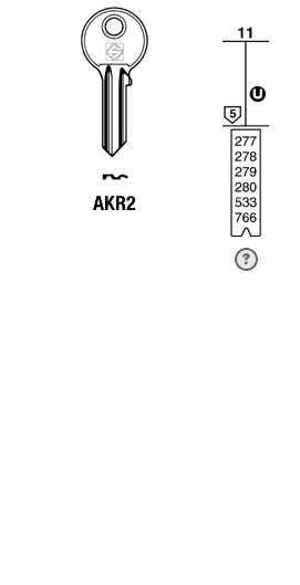 Afbeelding van Silca Cilindersleutel brass AKR2