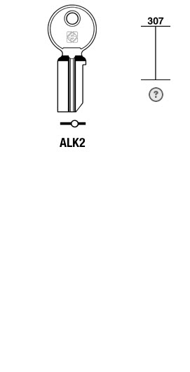 Afbeelding van Silca Cilindersleutel brass ALK2