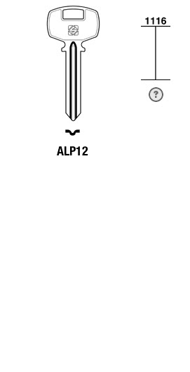 Afbeelding van Silca Cilindersleutel brass ALP12