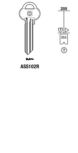 Afbeelding van Silca Cilindersleutel brass ASS102R