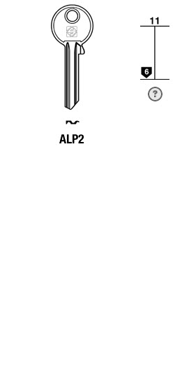 Afbeelding van Silca Cilindersleutel brass ALP2