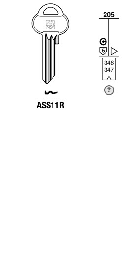 Afbeelding van Silca Cilindersleutel brass ASS11R