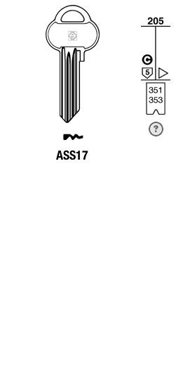 Afbeelding van Silca Cilindersleutel brass ASS17