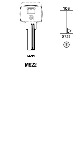 Afbeelding van Silca Boringsleutel brass MS22