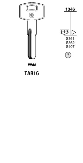 Afbeelding van Silca Boringsleutel brass TAR16