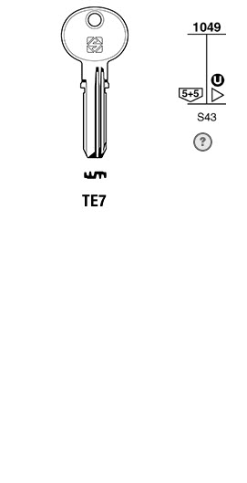 Afbeelding van Silca Boringsleutel brass TE7