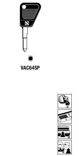 Afbeelding van Silca Autosleutel plastic kop brass VAC64SP