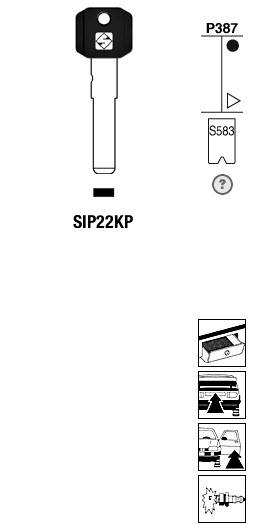 Afbeelding van Silca Autosleutel plastic kop brass SIP22KP