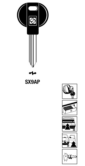 Afbeelding van Silca Autosleutel plastic kop nikkel SX9AP